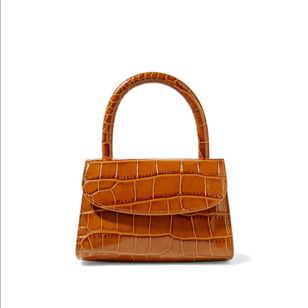 By Far Mini in Tan Croco